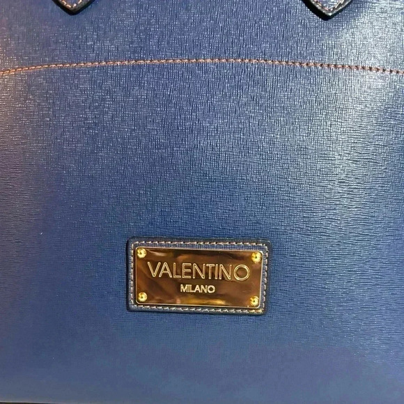 Valentino navy blue saiffiano leather satchel handbag - Picture 7 of 13